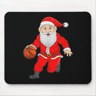 Tapis De Souris Père Noël de Noël jouant au basket-ball Xmas drôle