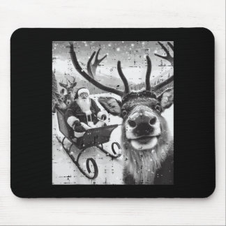 Tapis De Souris Père Noël de Noël Renne Selfie Drôle Xmas Hommes