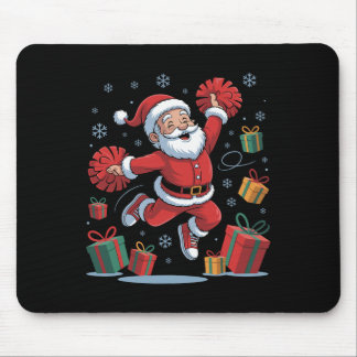 Tapis De Souris Père Noël drôle acclamant l'encouragement de Noël