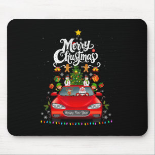 Tapis De Souris Père Noël drôle conduisant un camion rouge de char