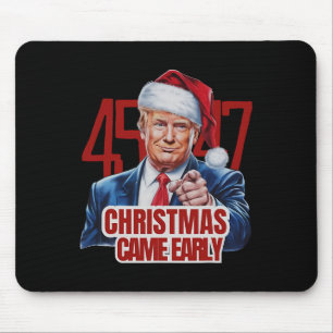 Tapis De Souris Père Noël drôle Trump Noël est arrivé tôt 47e prés