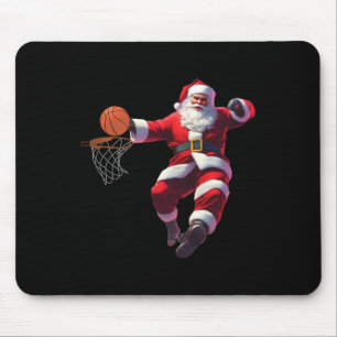 Tapis De Souris Père Noël elfe jouant au basket-ball de noël pyjam