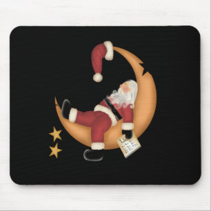 Tapis De Souris Père Noël endormi sur la lune
