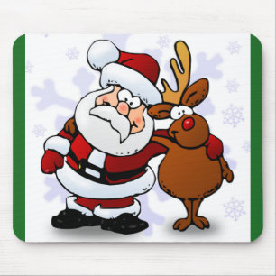 TAPIS DE SOURIS PÈRE NOËL ET RUDOLPH