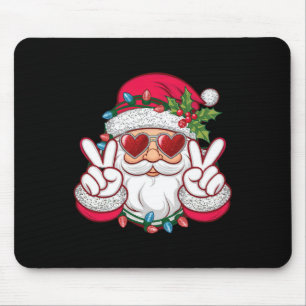 Tapis De Souris Père Noël Face Retro Sungles Noël Noël Noël Hommes