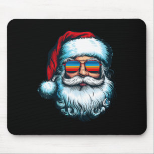 Tapis De Souris Père Noël Face Retro Sungles Noël Noël Noël Hommes
