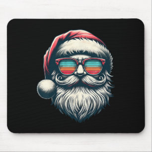 Tapis De Souris Père Noël Face Retro Sungles Noël Noël Noël Hommes