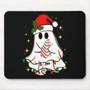 Tapis De Souris Père Noël fantôme rétro Noël Vacances Xmas Chapeau
