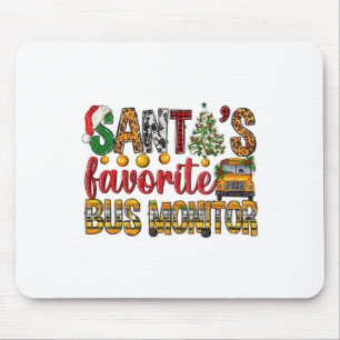 Tapis De Souris Père Noël Favori Bus Monitor Noël Enfants Garçons