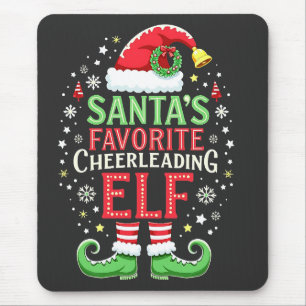 Tapis De Souris Père Noël Favori Cheerled Famille Elf Correspondan