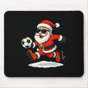 Tapis De Souris Père Noël Football Sports Jouant Noël Neige X