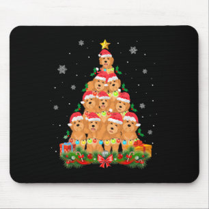 Tapis De Souris Père Noël Goldendoodle Chien Arbre de Noël Animaux