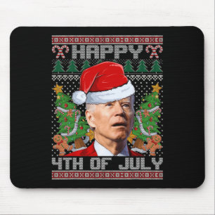 Tapis De Souris Père Noël Joe Biden Joyeux 4 juillet Noël dégueula