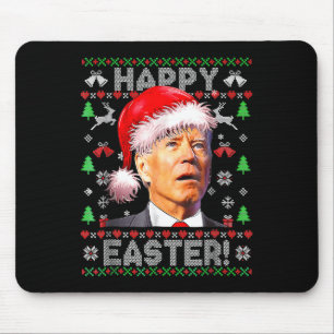 Tapis De Souris Père Noël Joe Biden Joyeux Pâques Laid Noël 1