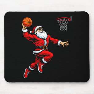 Tapis De Souris Père Noël jouant au basket-ball Xmas Noël drôle Ba