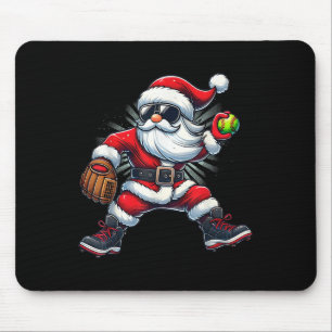 Tapis De Souris Père Noël Jouant Au Softball Comme Tcher Boys Enfa