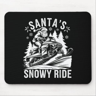 Tapis De Souris Père Noël Motoneige Conduite Motoneige Noël