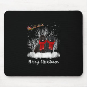 Tapis De Souris Père Noël Newfoundland Couple Joyeux cadeau de chi