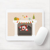 Tapis De Souris père Noël noire coincée dans une cheminée (Avec souris)