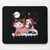 Tapis De Souris Père Noël Penguin équitation Axolotl Reindeer Noël (Devant)