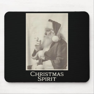 Tapis De Souris Père Noël qui fume, esprit de Noël drôle