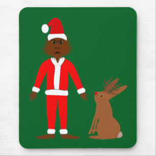Tapis De Souris Père Noël Sasquatch et Jackalope Noël