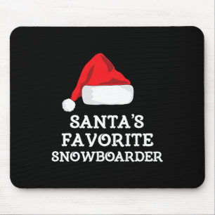 Tapis De Souris Père Noël Snowboarder favori Noël Casquette de Noë
