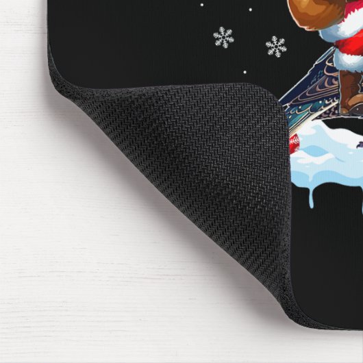 Tapis De Souris Père Noël Sungles Riding Reindeer Starling Bird En (Coin)