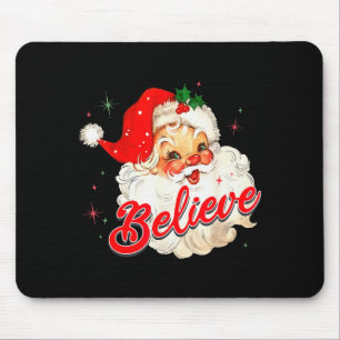 Tapis De Souris Père Noël vintage Croire Noël Femmes Garçons F