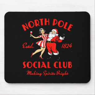 Tapis De Souris Père Noël vintage et scène de vin de dame North Le