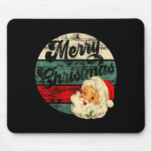 Tapis De Souris Père Noël vintage Joyeux Noël Visage Vieille Mode