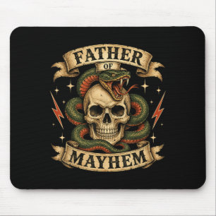 Tapis De Souris Père Rétro du Crâne de Biker Dur Papa de Mayhem