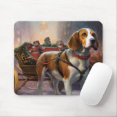 Tapis De Souris Période de fêtes de Noël Beagle (Avec souris)