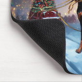Tapis De Souris Période de fêtes de Noël Doberman (Coin)
