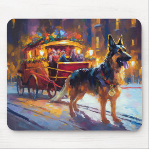 Tapis De Souris Période de fêtes de Noël du Berger Allemand