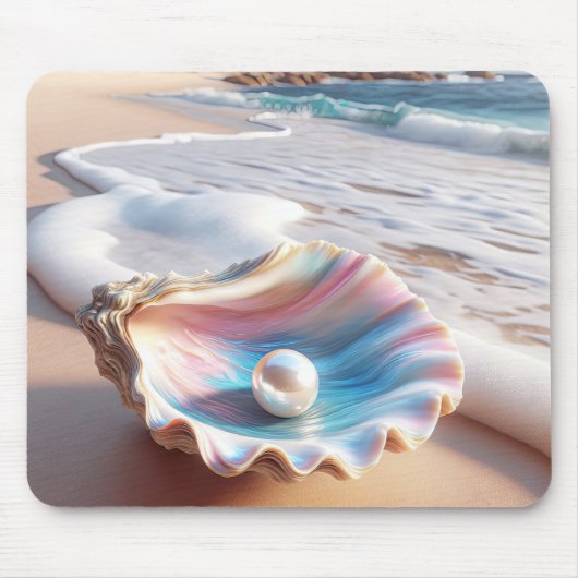 Tapis De Souris Perle dans la coquille d'huîtres Iridescente (Devant)
