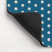 Tapis De Souris perles blanches sur bleu turquoise (Coin)