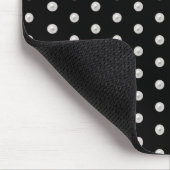 Tapis De Souris perles blanches sur noir (Coin)