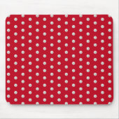 Tapis De Souris perles blanches sur rouge (Devant)