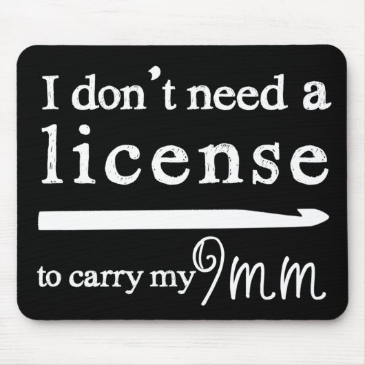 Tapis De Souris Permis Crochet Hook Artisanat noir (Devant)