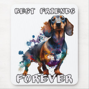 Tapis De Souris Perro salchicha mejores amigos