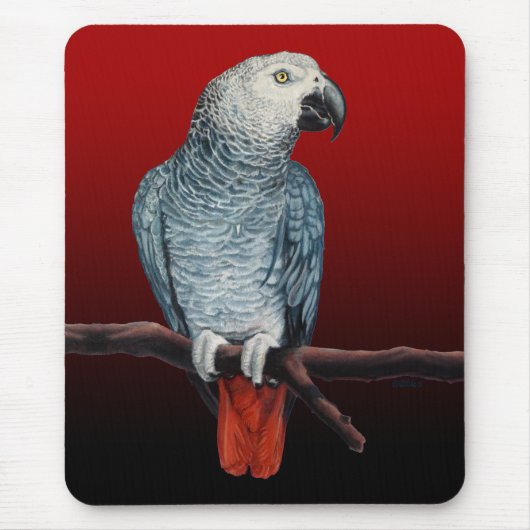 Tapis De Souris Perroquet Art Mousepad Cadeaux de perroquet gris a (Devant)