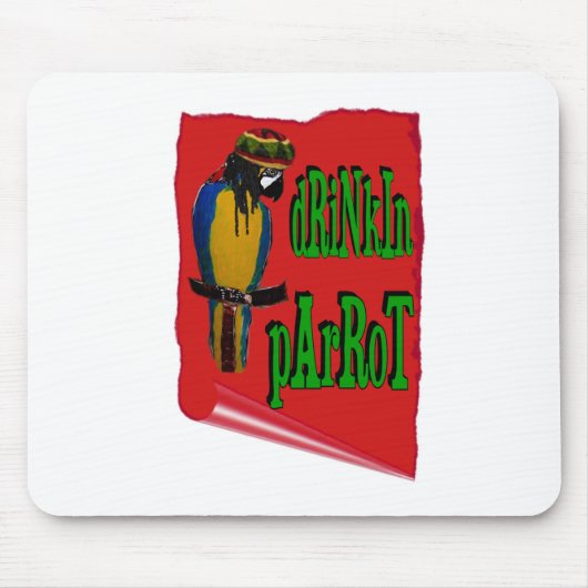 Tapis De Souris Perroquet Buveur (Devant)