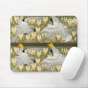 Tapis De Souris Perroquet Cacatoès Vert Sauge Vintage Art Magnolia
