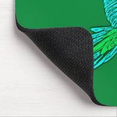 Tapis De Souris Perroquet en vol, Jade Green et Turquoise (Coin)