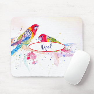 Tapis De Souris Perroquet Rosella Oiseau Coloré Oiseaux Capricieux