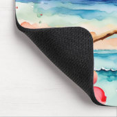 Tapis De Souris Perroquet Tropical Avec Fleurs (Coin)