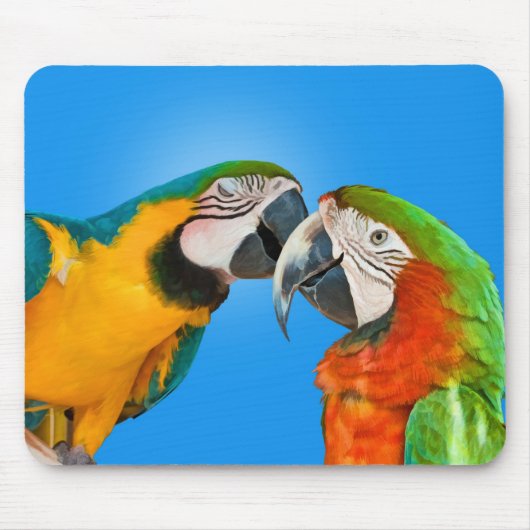 Tapis De Souris Perroquets dans l'amour Mousepad (Devant)