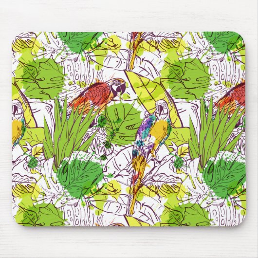 Tapis De Souris Perroquets tropicaux (Devant)