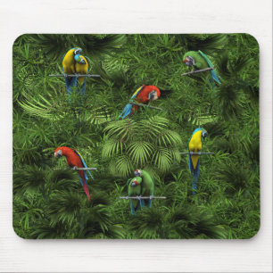 Tapis De Souris Perroquets tropicaux de jungle de KRW
